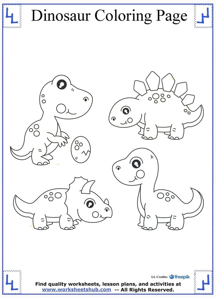 Baby Dinosaurs Coloring Page