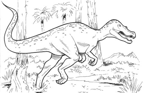 Baryonyx Dinosaur coloring page from Saurischian Dinosaurs category. Select from