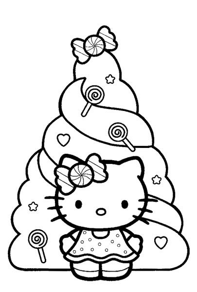 Happy Holidays Coloring Pages Here are more Happy Holidays Hello Kitty colorin