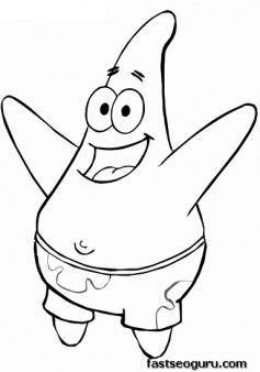 Printable Cartoon SpongeBob Patrick coloring page Printable Coloring Pages For