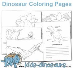 Printable Dinosaur coloring pages and sheets to color. Facts and information abo