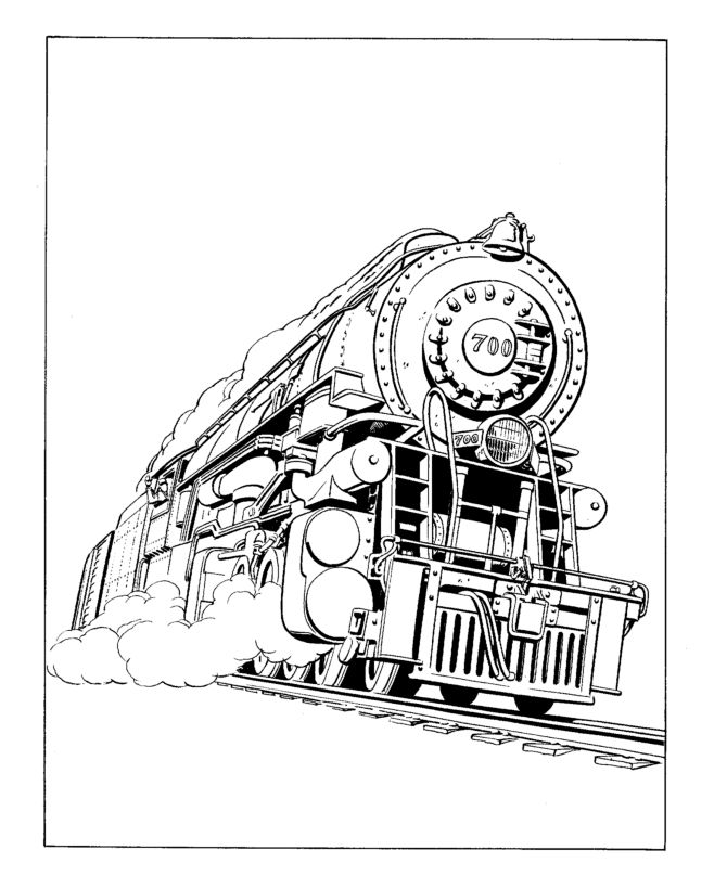train and railroad coloring pages