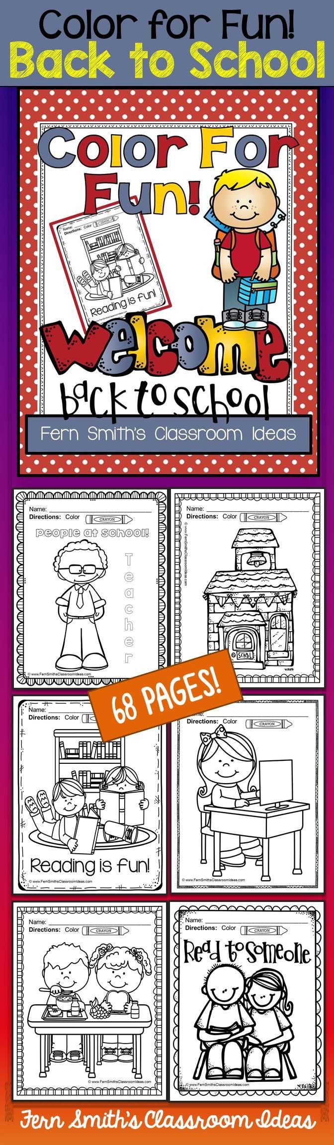 68 Back to School Coloring Pages for your classroom or personal childrens fun