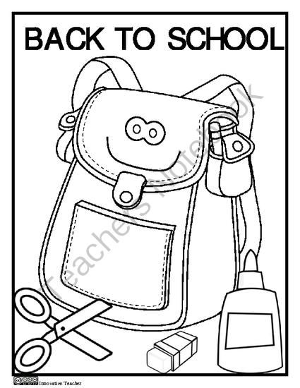 Back To School Coloring Page FREEBIE from Innovative Teacher on TeachersNotebook