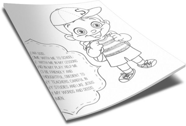Back To School Coloring Page Student Boy
