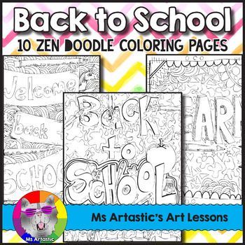 Back To School Coloring Pages Zen Doodles