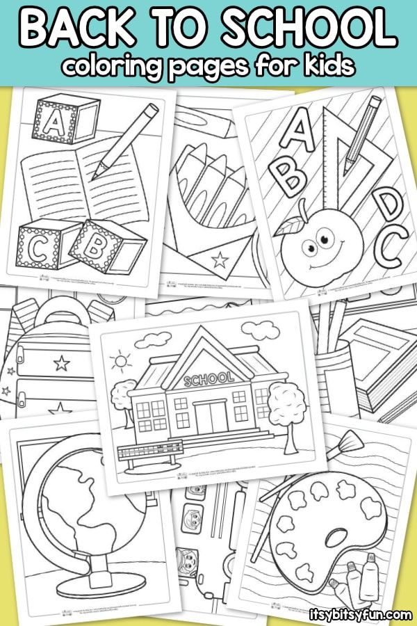 Back to School Coloring Pages for Kids. 10 free printable coloring pages for kid