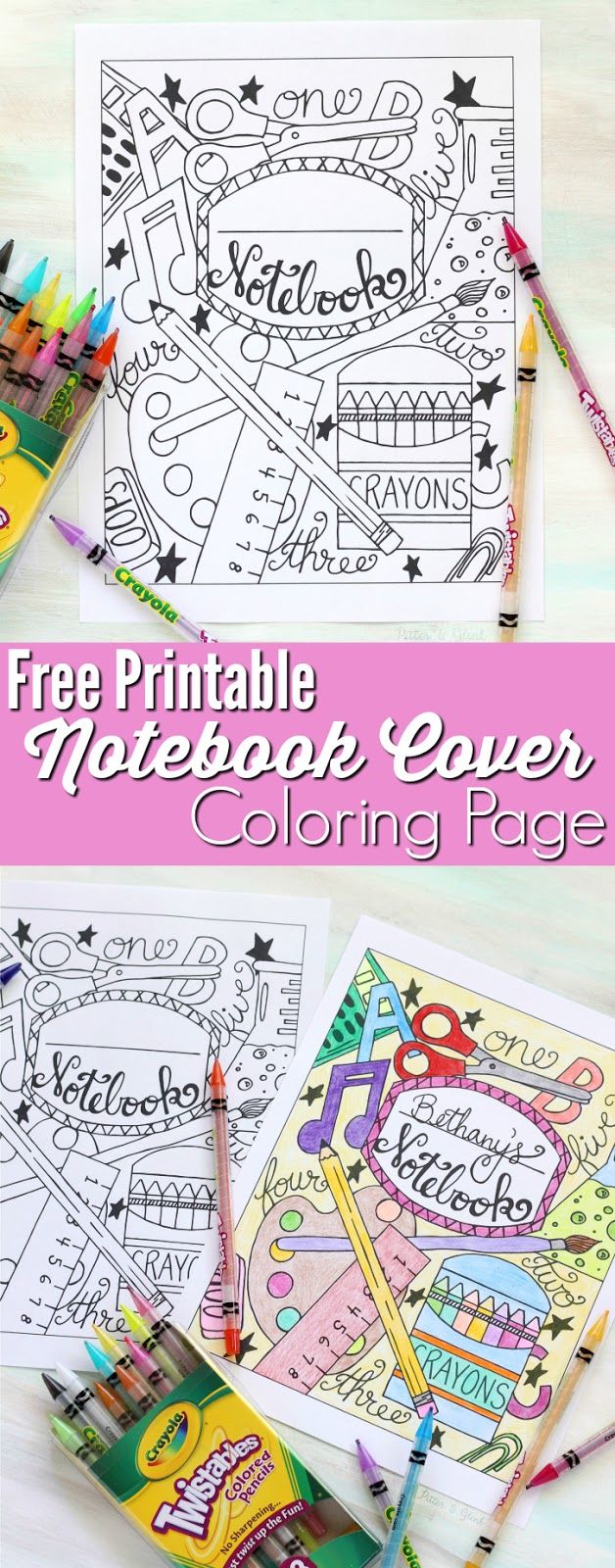 Back to School Notebook Cover Printable Coloring Page This printable colori