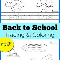 Back to School Tracing Coloring Pages