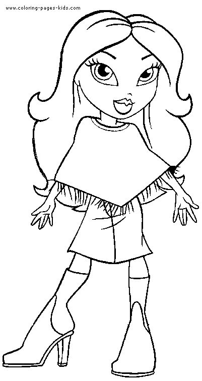 Bratz color page cartoon characters coloring pages color plate coloring sheet