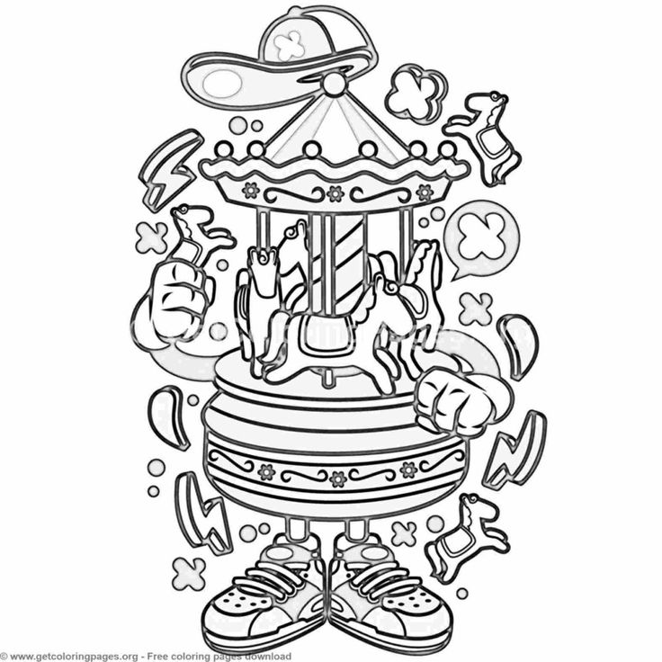 Cartoon Carousel Coloring Pages – GetColoringPages.org coloring coloringbook