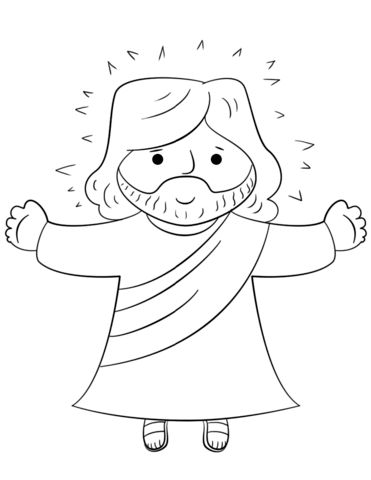 Cartoon Jesus coloring page from Jesus Resurrection category. Select from 24898