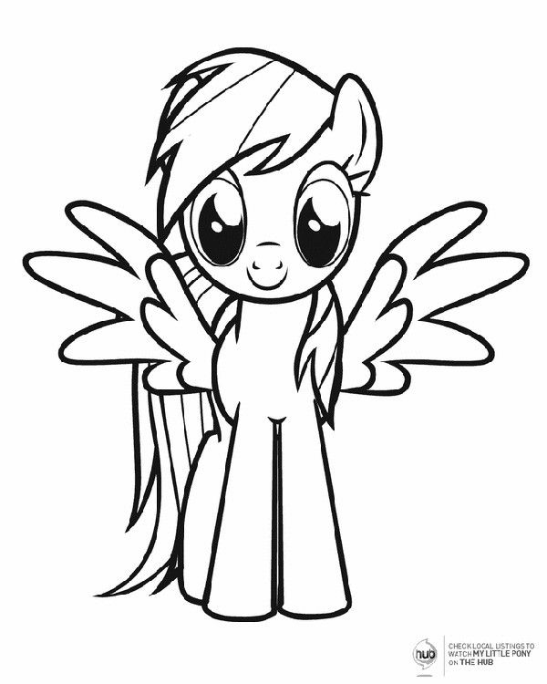 Cartoon coloring pages MLP Rainbow Dash