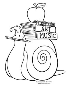 Coloring Page Tuesday Back to School Snail