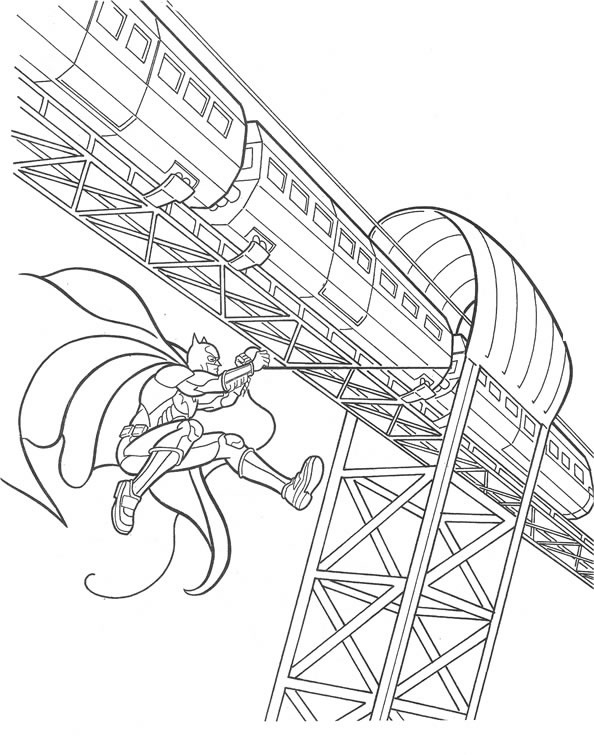 Coloring page Batman and train