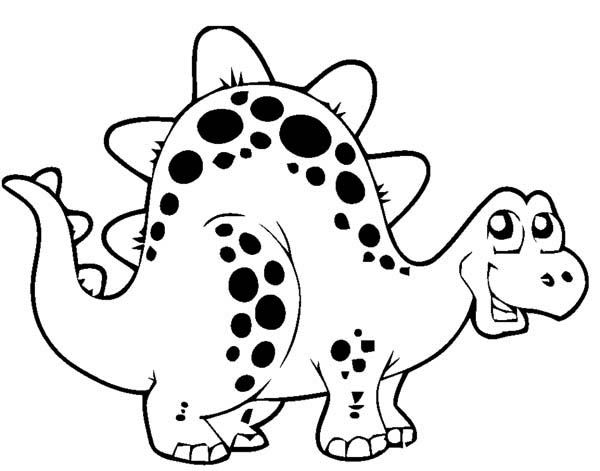 Cute Cartoon Dinosaurs Cute Thyreophora in Cartoon in Dinosaur Coloring Page