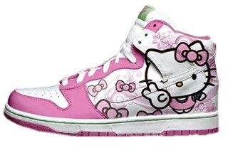 Cute Girls Nikes Shoes Hello Kitty Dunks Pink White
