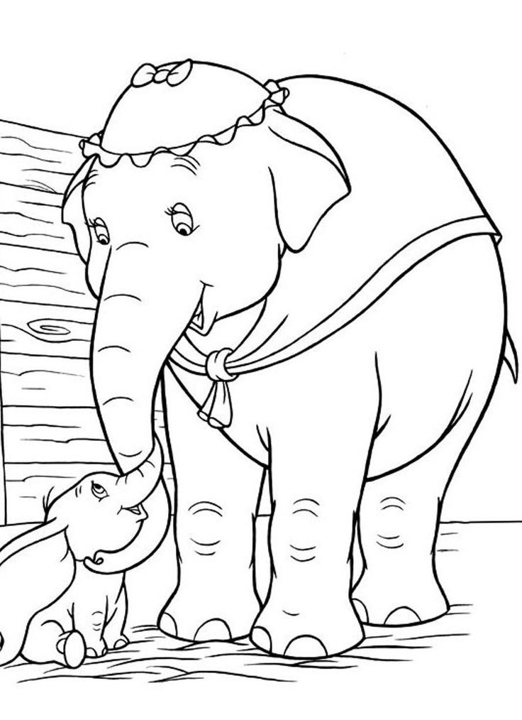 Dumbo Free Printable Cartoon Coloring Pages