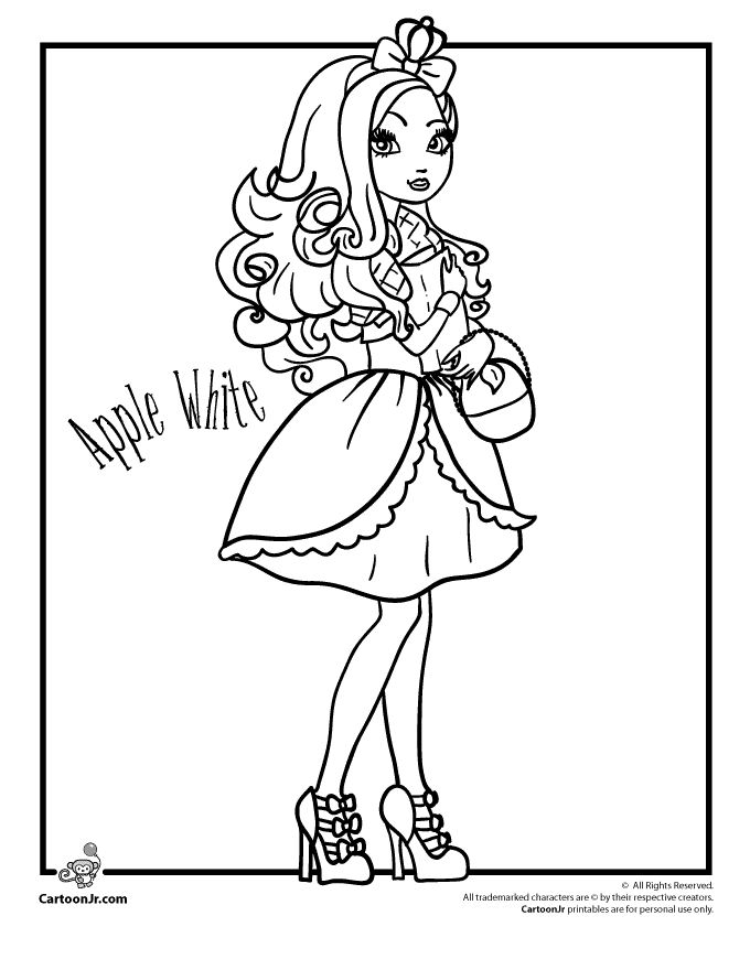 Ever After High Coloring Pages Ever After High Apple White – Cartoon Jr