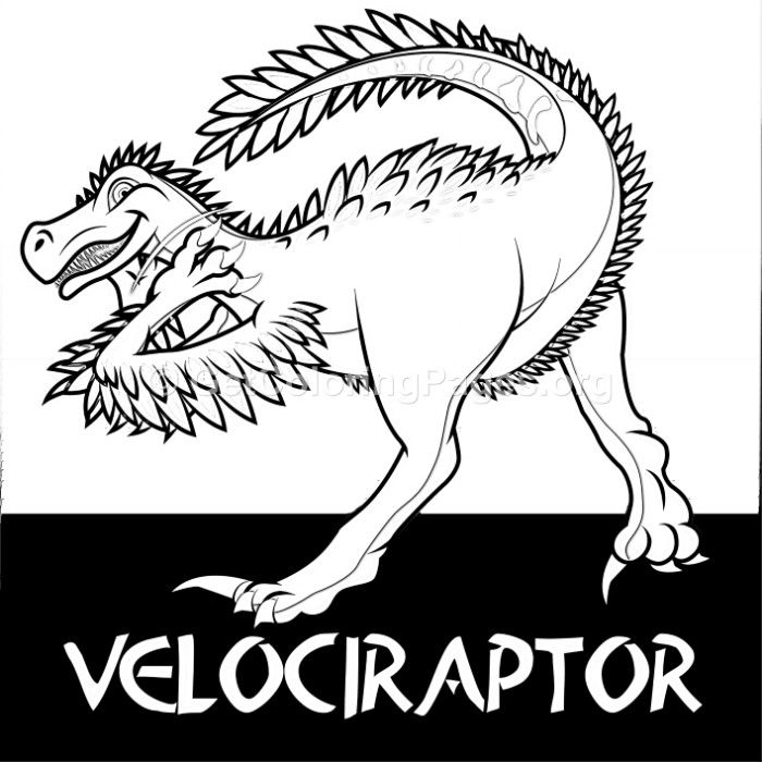 Free Instant Download Velociraptor Cute Dinosaurs Coloring Pages coloring colo
