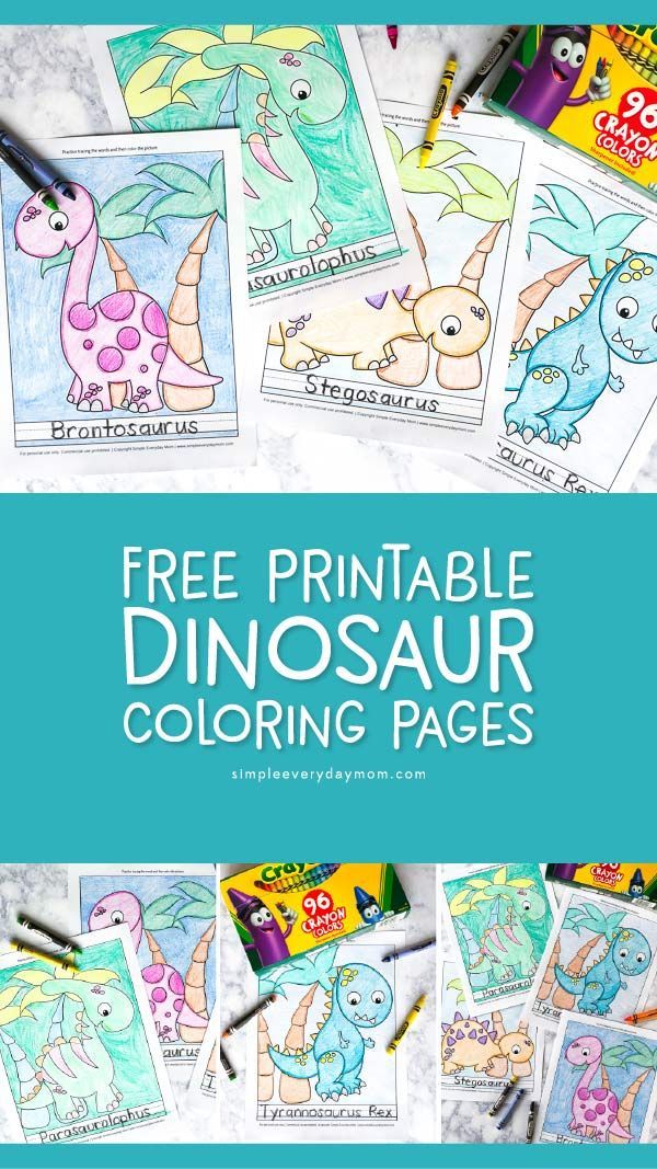 Free Printable Dinosaur Coloring Pages Kids will love coloring these cute and