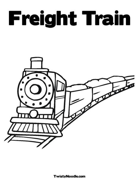 Freight Train Coloring Page from TwistyNoodle.com Customizable. Personalize and