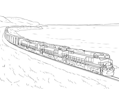 Freight Train coloring page from Trains category. Select from 25105 printable cr