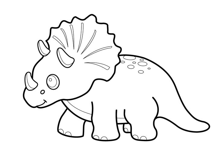 Funny dinosaur triceratops cartoon coloring pages for kids printable free