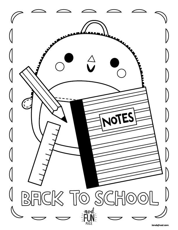 Get your kids excited about hitting the books with this free printable coloring