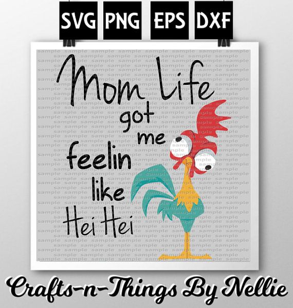 Hei Hei Mom Life SVG Cartoon color from CraftsnThingsByNelly on Etsy Studio