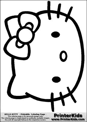 Hello Kitty Face Coloring Page