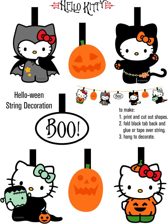 Hello Kitty Halloween Banner Print Out