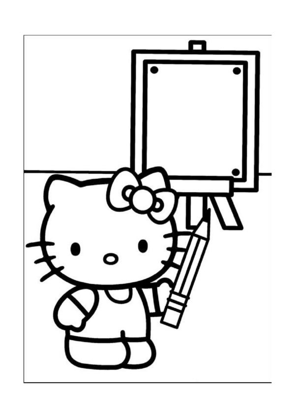 Hello Kitty Kleurplaten voor kinderen. Kleurplaat en afdrukken tekenen nº 17