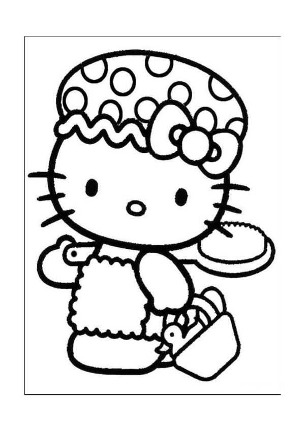 Hello Kitty Kleurplaten voor kinderen. Kleurplaat en afdrukken tekenen nº 19