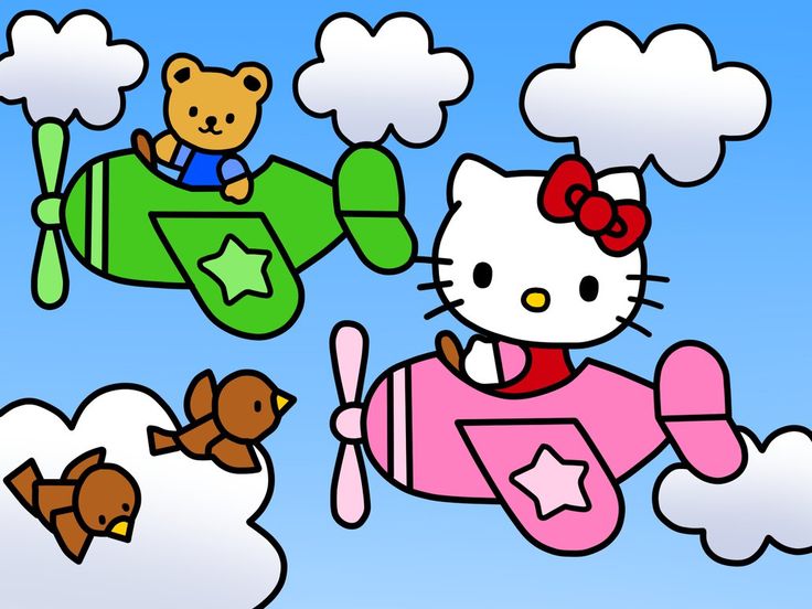 Hello Kitty on a Airplane Coloring Book by Kittykun123.devia ... on…