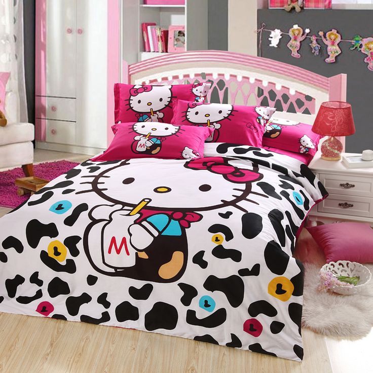 Hello kitty bedding set is Good For Hello kitty room decor . The colors are real