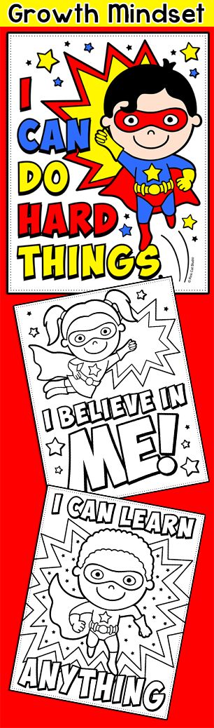Instill a growth mindset in your little superheroes with these fun coloring page