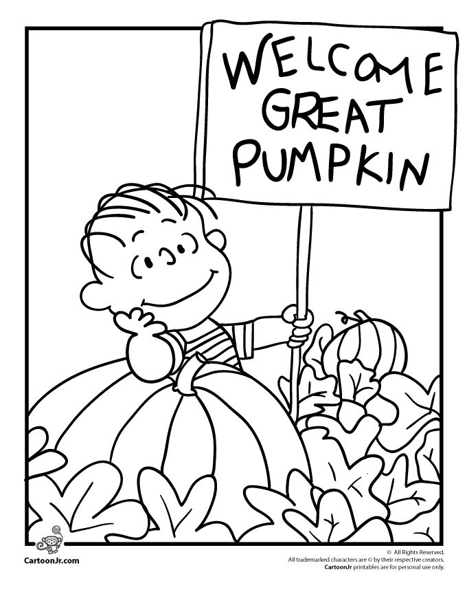 It’s the Great Pumpkin Charlie Brown Coloring Pages Linus Waiting for the Grea