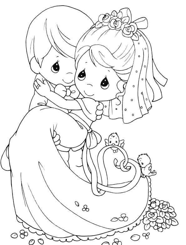 Married Precious Moments Coloring Pages Precious Moments cartoon coloring page