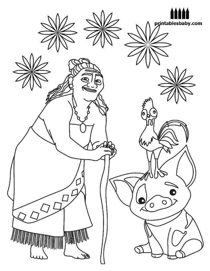 Moana Printables Baby Free Cartoon Coloring Pages