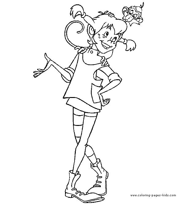 Pippi Longstocking color page cartoon characters coloring pages color plate co