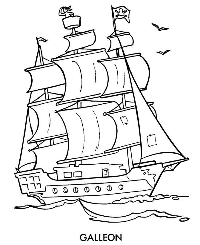 Pirate Ship Coloring Pages These cartoon pirate coloring pages are fun to colo