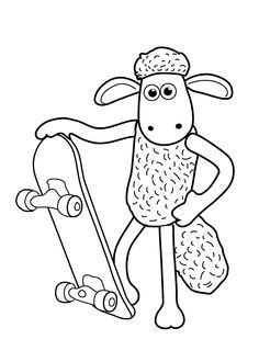 Shaun the sheep cartoon coloring pages for kids printable free