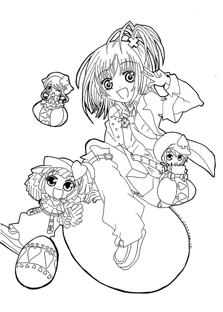 Shugo chara cartoon coloring pages for kids printable free