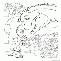 Sid and Dinosaur Coloring page сartoon Ice Age 3 Dawn of the Dinosaurs