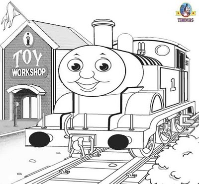 Sodor steam train Thomas and the toy workshop printable coloring pages for kids
