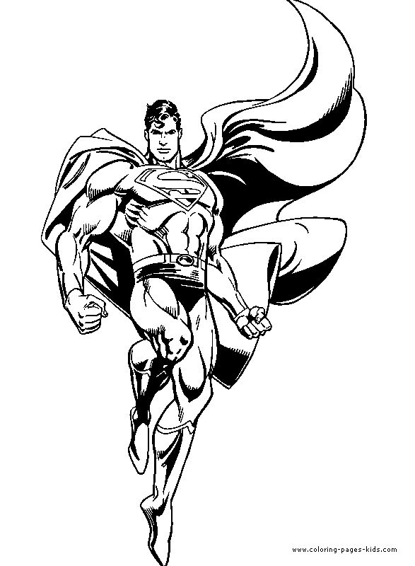 Superman color page cartoon characters coloring pages color plate coloring sh