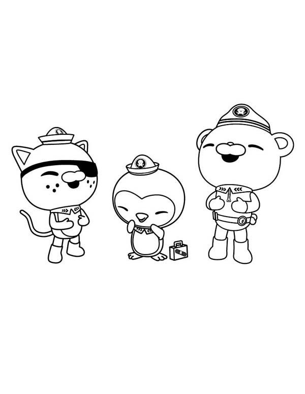 The Octonauts Kwazii and Peso and Captain Barnacles Laughing Together in The Oc