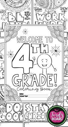 This 4th Grade Back to School Coloring Book is designed to welcome your new stud