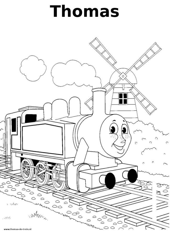 Thomas de trein kleurplaat Thomas train coloring